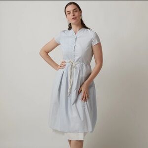 Hannoh + Dress Rosemarie Elegant Light Blue Midi Dress